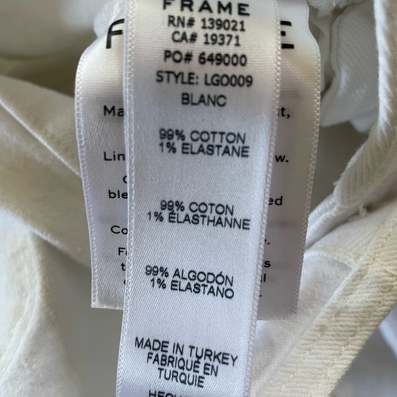 Frame Denim Le Garcon Denim Overalls Jumpsuit, Blanc White Size XSmall - Picture 8 of 10